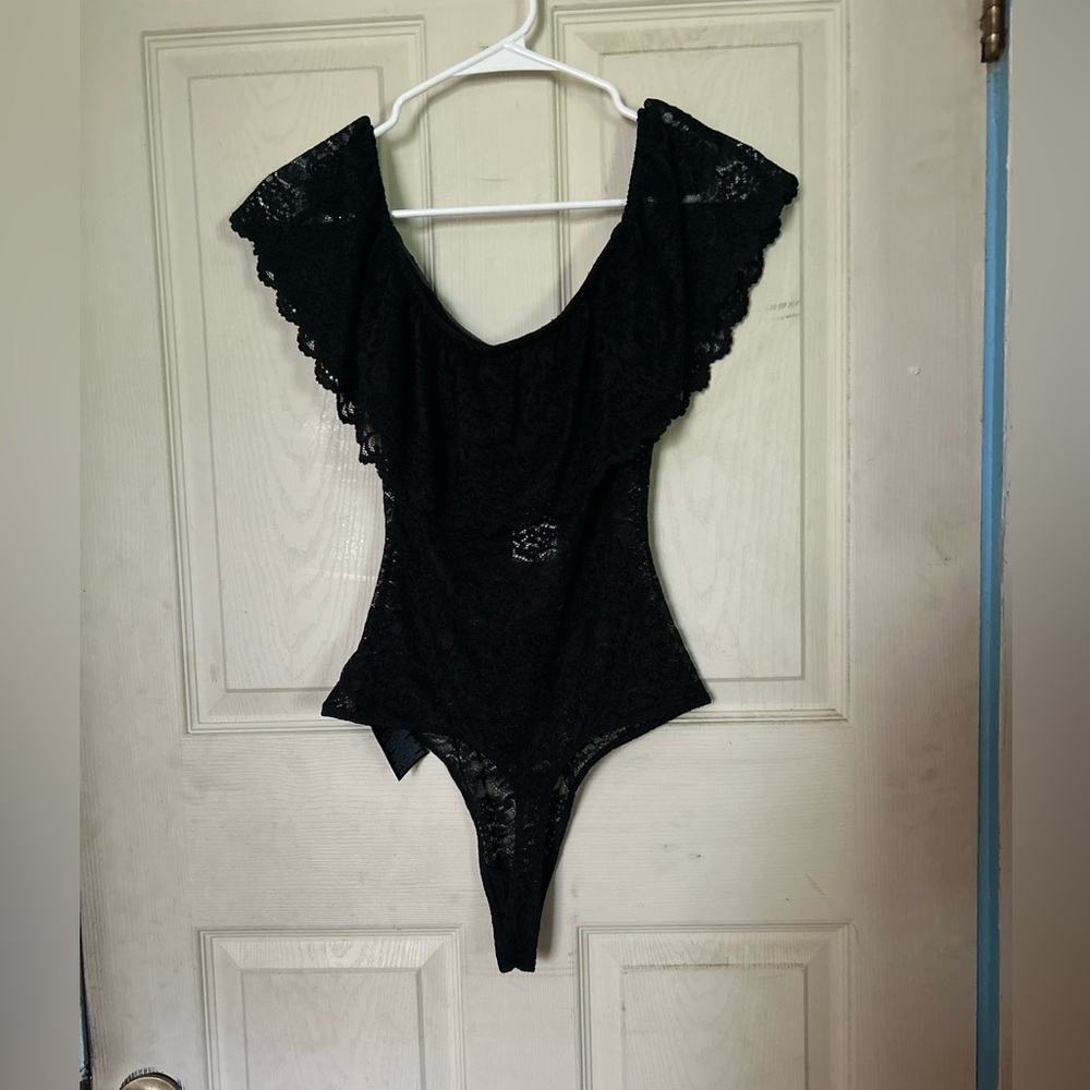 Guess Black Lace Bodysuit